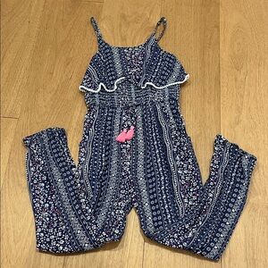 Blue Patterned Kids One Piece